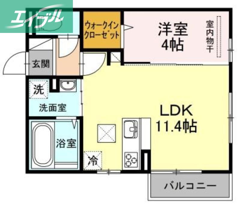 リヴェール(1LDK/1階)の間取り写真