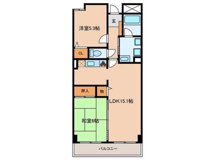 クオリティ西芦屋II(2LDK/2階)の間取り写真