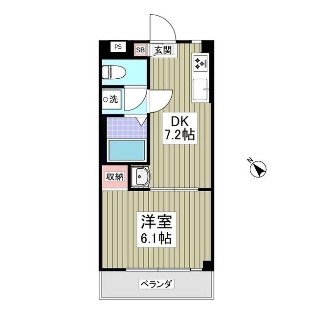 LAVENIR KASUGA(1DK/2階)の間取り写真