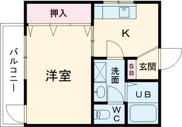 森塚第7マンション(1K/2階)の間取り写真
