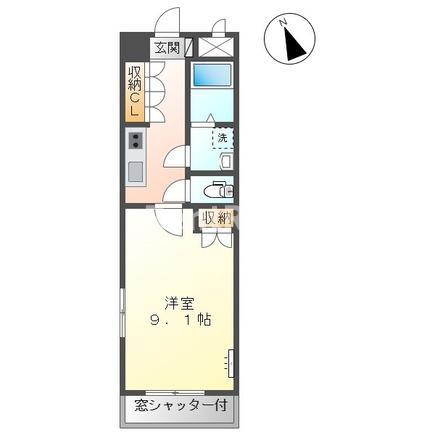 アメニティ大蒲(1K/1階)の間取り写真