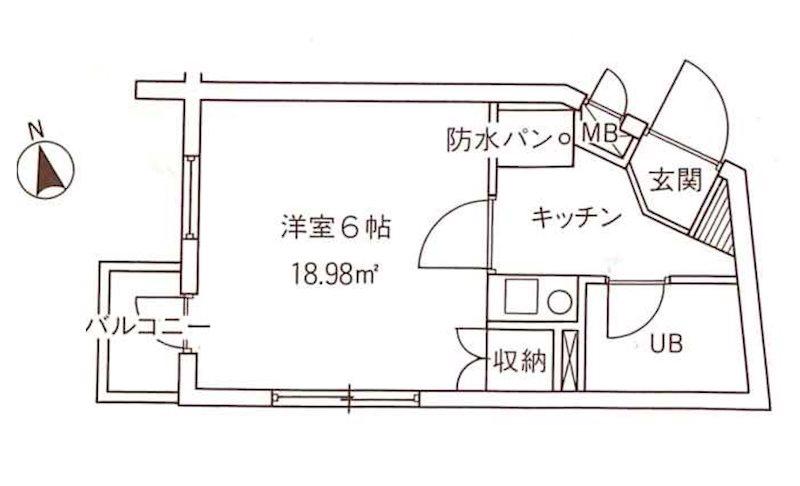 フェニックス代々木上原(1K/3階)の間取り写真