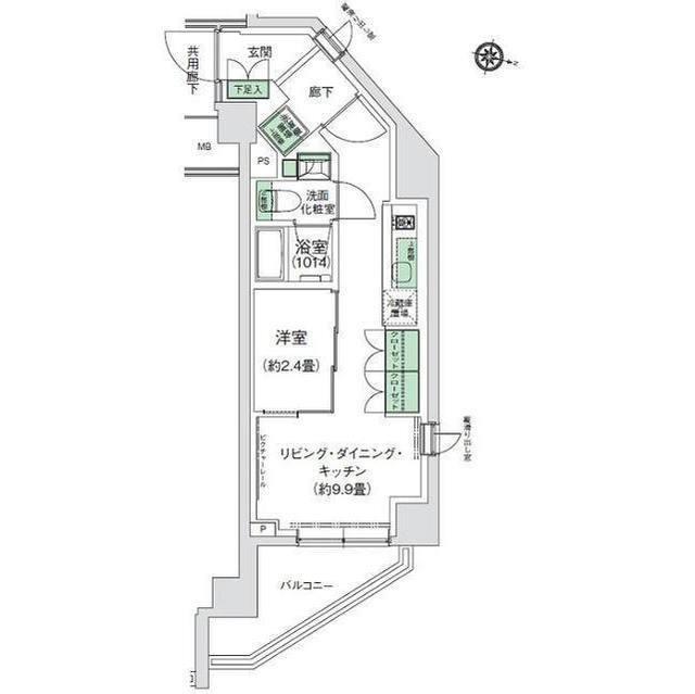 スタイリオ三軒茶屋(1LDK/2階)の間取り写真