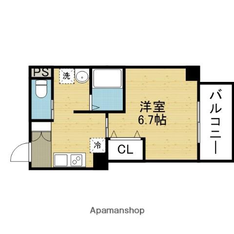 みおつくし布施(1K/3階)の間取り写真