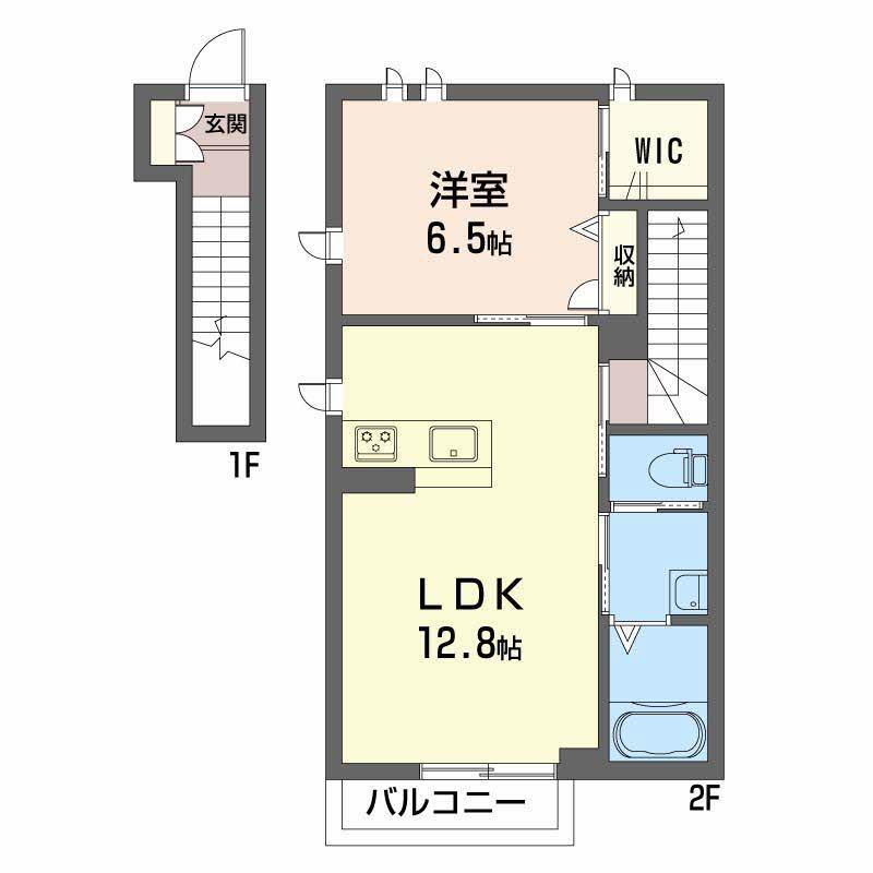 シャーメゾン東イースト(1LDK/2階)の間取り写真