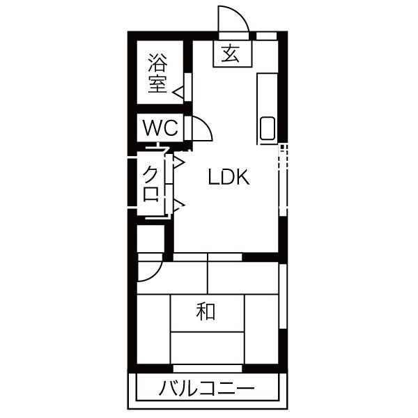 ブロッサム吉野(1LDK/2階)の間取り写真