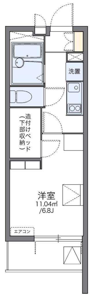 レオパレスKAZUIII(1K/3階)の間取り写真