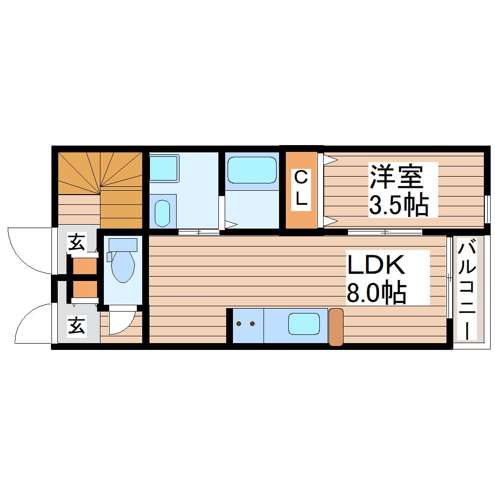 RS RESIDENCE II(1LDK/1階)の間取り写真