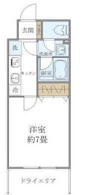 AS CABINS(1K/B1階)の間取り写真