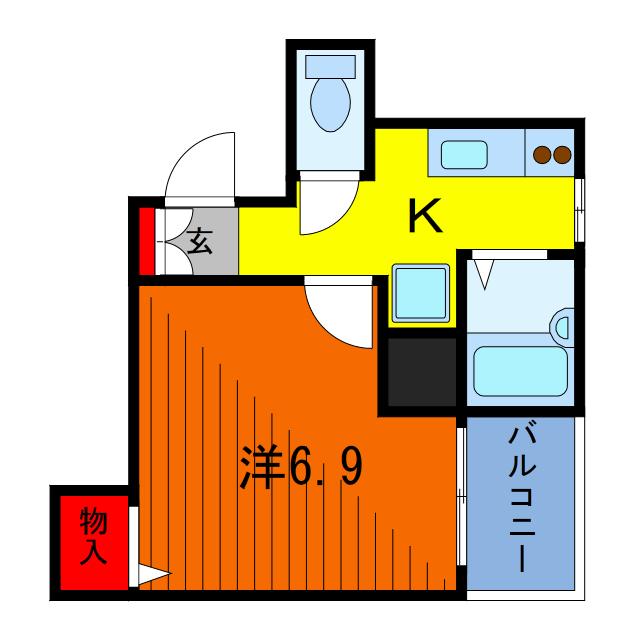 ルーエ21(1K/6階)の間取り写真