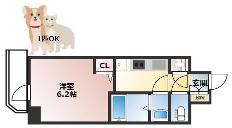 S-RESIDENCE都島LUX(1K/10階)の間取り写真