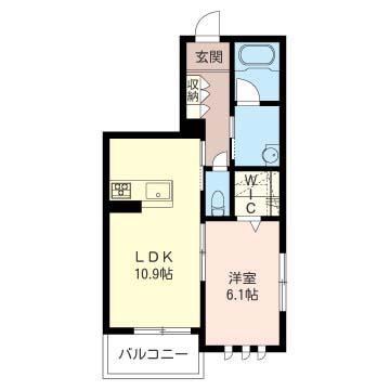 ヴィアーレ大成(1LDK/3階)の間取り写真