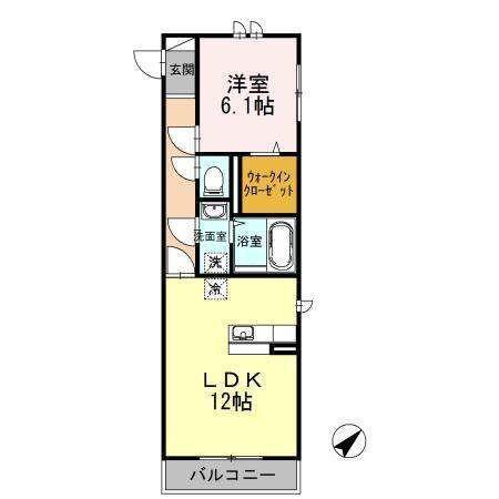 ファーストステージ本厚木(1LDK/3階)の間取り写真