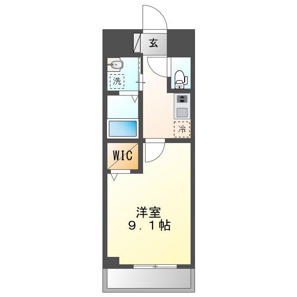 アルカンシェル名駅(1K/4階)の間取り写真