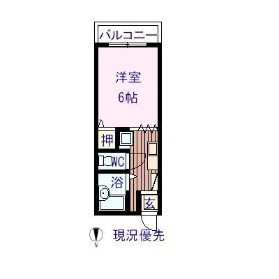 フィリアハウス(1K/2階)の間取り写真