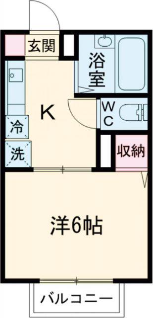 ハイツフォレスト(1K/1階)の間取り写真