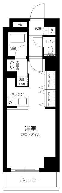 コスモグレイス新宿(1K/6階)の間取り写真
