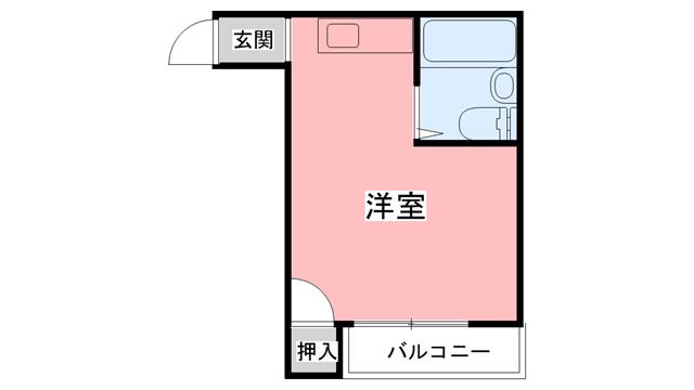 グローバル阪神西宮(ワンルーム/2階)の間取り写真