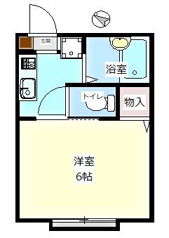 シャトレヒロA(1K/1階)の間取り写真