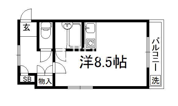コーポ郷(ワンルーム/2階)の間取り写真