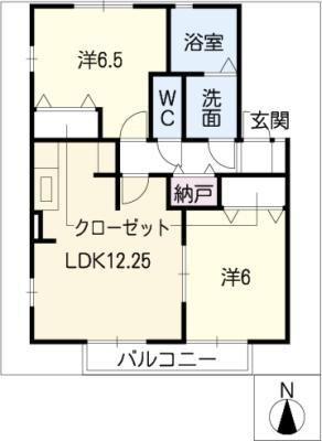レジデンス黒沢台(2LDK/1階)の間取り写真