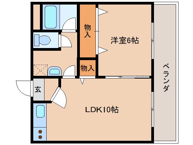 岩田マンション(1LDK/3階)の間取り写真