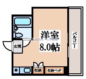 グローリア高井田(ワンルーム/6階)の間取り写真