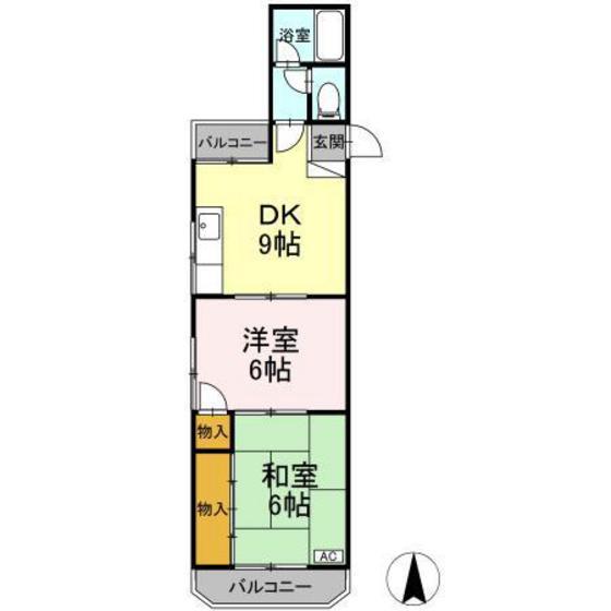 コーポ武内(2DK/3階)の間取り写真