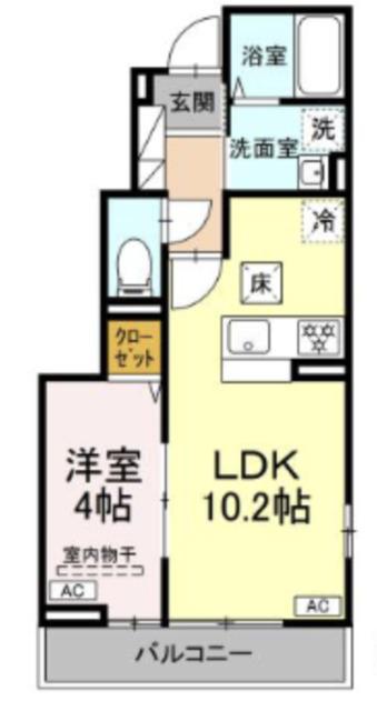 DPAINA南馬込(1LDK/1階)の間取り写真