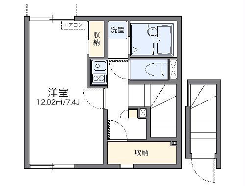 レオネクスト喜多II(1K/2階)の間取り写真