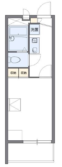 小田急線 向ケ丘遊園駅 徒歩15分 3階建 築20年(1K/1階)の間取り写真
