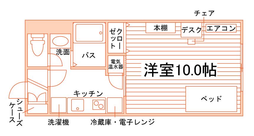 学生会館ノース AVENUE(1K/4階)の間取り写真