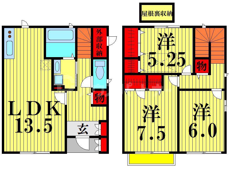 グレイスフル竹の塚(3LDK/1階)の間取り写真