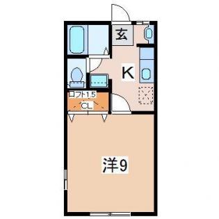 ハイツグリーングラスC(1K/1階)の間取り写真