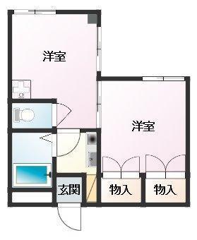 サンパルコ(2K/7階)の間取り写真