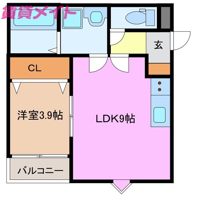 LE COCON四日市X(1LDK/1階)の間取り写真
