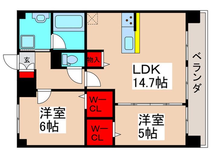 FORTE MAISON 鬼高(2LDK/4階)の間取り写真