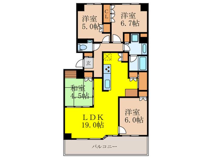 ルネブランクール北千里古江台(4LDK/2階)の間取り写真