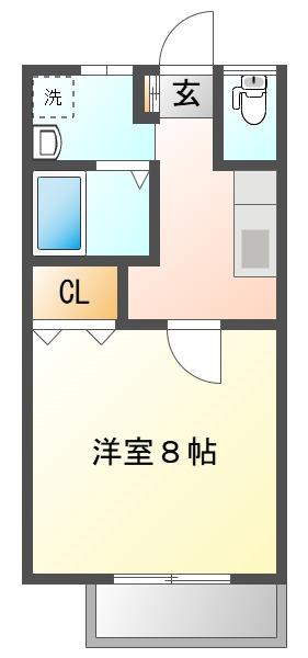 コーポマーメイド(1K/2階)の間取り写真