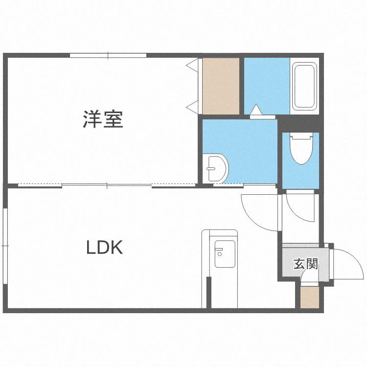 クリアフィールド(1LDK/4階)の間取り写真