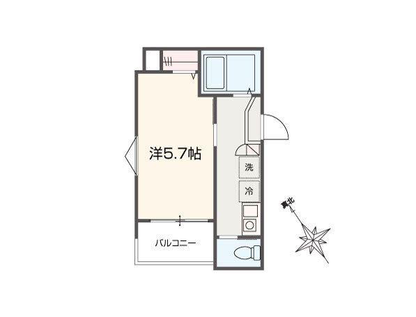 MELLAS尾久(1K/3階)の間取り写真