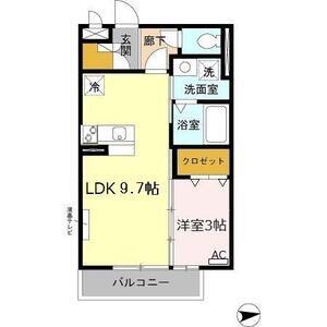 ニエット(1LDK/3階)の間取り写真