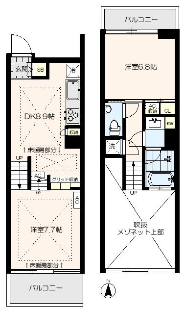 パークサンライトマンション(2DK/6階)の間取り写真