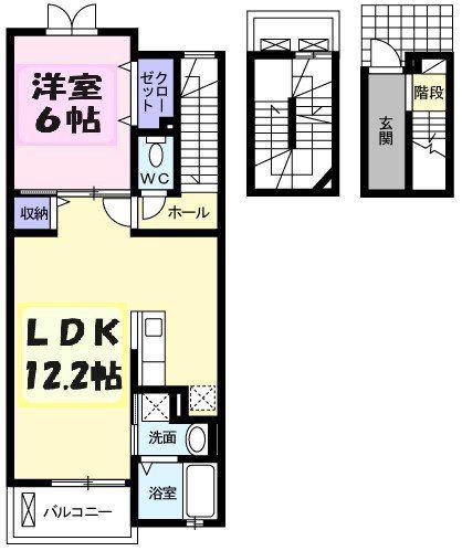 エトワール(1LDK/3階)の間取り写真