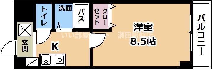 APEX FLAT(1K/5階)の間取り写真