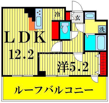 クレストコート綾瀬(1LDK/5階)の間取り写真