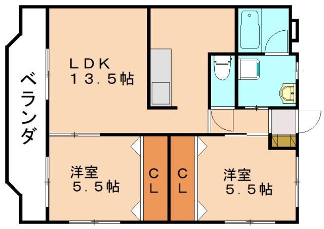 サクラミレ川津(2LDK/1階)の間取り写真