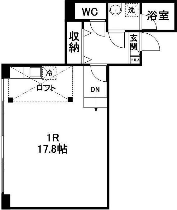 THE CLASS SENDAI イースト GATE(ワンルーム/2階)の間取り写真