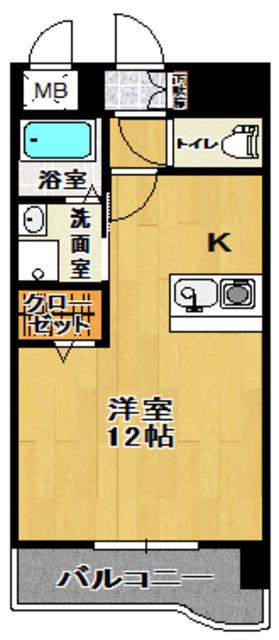 セレーノ・II(ワンルーム/2階)の間取り写真