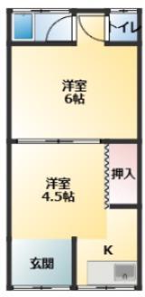 メゾン北新町(2K/1階)の間取り写真